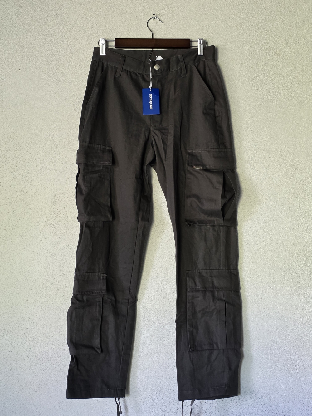 NWT Sixth June Dark Grey Streetwear Cargo Pants Size S